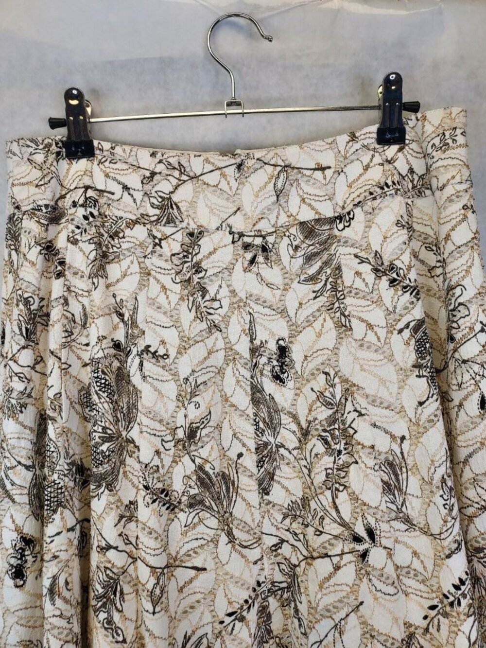 Linea Domani Full Midi Skirt Women 6 Floral Embroidered Cottagecore Coastal Boho - Picture 2 of 13